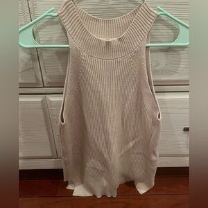 Sleeveless Cream Knit Top